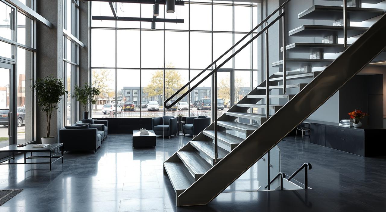 Escada Metálica em Ambientes Comerciais: